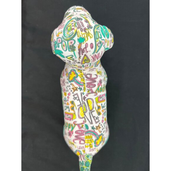 Victorias Secret Pink Stuffed Dog With Graffiti Pattern - Picture 7 of 7